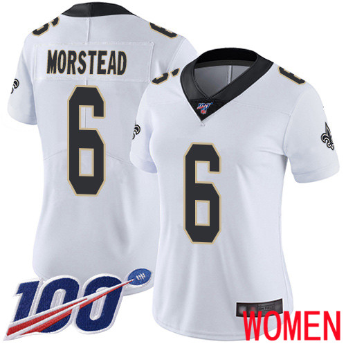 New Orleans Saints Limited White Women Thomas Morstead Road Jersey NFL Football #6 100th Season Vapor Untouchable Jersey->youth nfl jersey->Youth Jersey